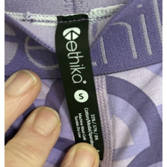Ethica Small Womens Leggings Purple Print NWT 26" Inseam - Picture 2 of 6